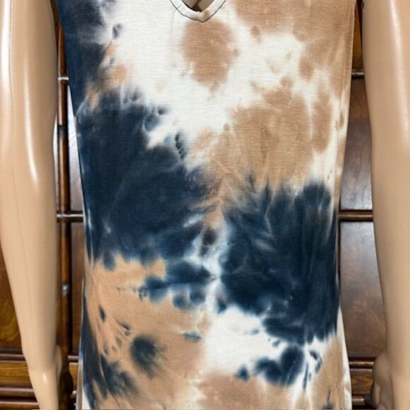 NWOT Nina Leonard Sand Fusion Criss Cross Back Side Slits Scoop Neck Maxi Dress - Picture 13 of 16